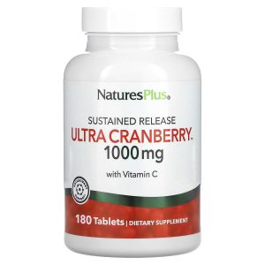 Ультра Клюква 1000 мг, с замедленным высвобождением, Ultra Cranberry, Natures Plus, 180 таблеток