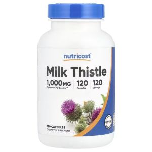 Розторопша, 1000 мг, Milk Thistle, Nutricost, 120 капсул Розторопша, 1000 мг, Milk Thistle, Nutricost, 120 капсул