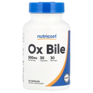 Бичача жовч, 500 мг, Ox Bile, Nutricost, 30 капсул