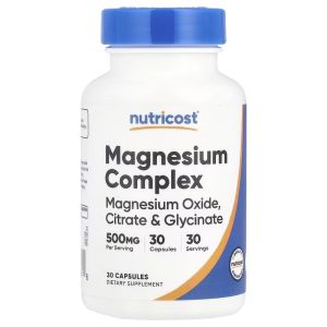 Магнієвий комплекс, 500 мг, Magnesium Complex, Nutricost, 30 капсул Магнієвий комплекс, 500 мг, Magnesium Complex, Nutricost, 30 капсул