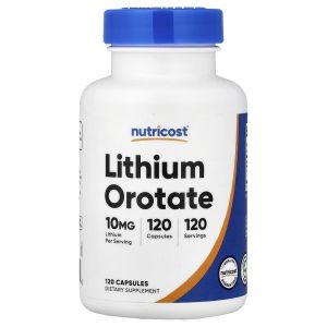 Літій оротат, 10 мг, Lithium Orotate, Nutricost, 120 капсул Літій оротат, 10 мг, Lithium Orotate, Nutricost, 120 капсул