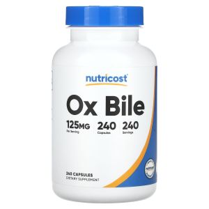 Бичача жовч, 125 мг, Ox Bile, Nutricost, 240 капсул Бичача жовч, 125 мг, Ox Bile, Nutricost, 240 капсул