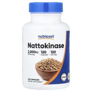 Наттокіназа, 100 мг, Nattokinase, Nutricost, 120 капсул Наттокіназа, 100 мг, Nattokinase, Nutricost, 120 капсул