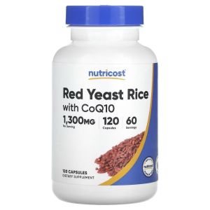 Красный дрожжевой рис с коэнзимом Q10, Red Yeast Rice With CoQ10, Nutricost, 120 капсул Красный дрожжевой рис с коэнзимом Q10, Red Yeast Rice With CoQ10, Nutricost, 120 капсул