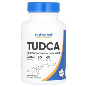 Тауроурсодезоксихолева кислота, 250 мг, TUDCA, Nutricost, 60 капсул Тауроурсодезоксихолева кислота, 250 мг, TUDCA, Nutricost, 60 капсул