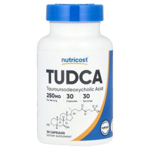 Тауроурсодезоксихолева кислота, 250 мг, TUDCA, Nutricost, 30 капсул Тауроурсодезоксихолева кислота, 250 мг, TUDCA, Nutricost, 30 капсул