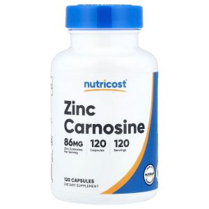 Цинк карнозин, 86 мг, Zinc Carnosine, Nutricost, 120 капсул Цинк карнозин, 86 мг, Zinc Carnosine, Nutricost, 120 капсул