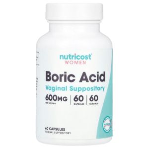 Борна кислота для жінок, 600 мг, Women, Boric Acid, Vaginal Suppository, Nutricost, 60 вагінальних капсул Борна кислота для жінок, 600 мг, Women, Boric Acid, Vaginal Suppository, Nutricost, 60 вагінальних капсул