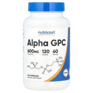 Альфа-гліцерилфосфорилхолін, 600 мг, Alpha GPC, Nutricost, 120 капсул Альфа-гліцерилфосфорилхолін, 600 мг, Alpha GPC, Nutricost, 120 капсул