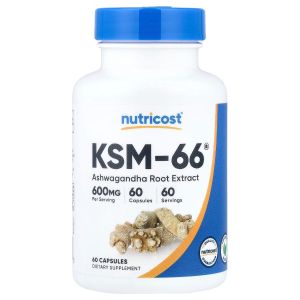 Екстракт кореня ашваганди, 600 мг, KSM-66, Ashwagandha Root Extract, Nutricost, 60 капсул Екстракт кореня ашваганди, 600 мг, KSM-66, Ashwagandha Root Extract, Nutricost, 60 капсул