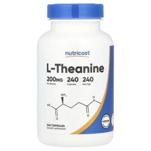 L-теанін, 200 мг, L-Theanine, Nutricost, 240 капсул L-теанін, 200 мг, L-Theanine, Nutricost, 240 капсул