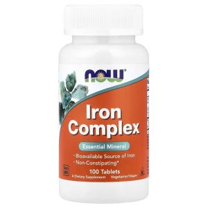 Комплекс заліза, Iron Complex, Now Foods, 100 таблеток Комплекс заліза, Iron Complex, Now Foods, 100 таблеток