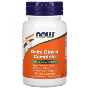 Травні ферменти, Dairy Digest Complete, Now Foods, 90 вегетаріанських капсул Травні ферменти, Dairy Digest Complete, Now Foods, 90 вегетаріанських капсул