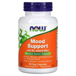 Поддержка настроения со зверобоем, Mood Support with St. John's Wort, Now Foods, 90 вегетарианских капсул