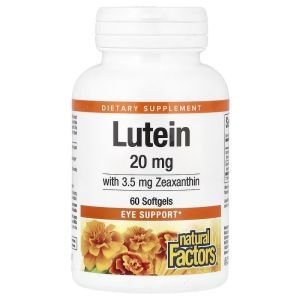 Лютеїн 20 мг, Lutein, Natural Factors, 60 желатинових капсул Лютеїн 20 мг, Lutein, Natural Factors, 60 желатинових капсул