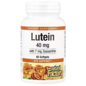 Лютеїн 40 мг, Lutein, Natural Factors, 60 гелевих капсул Лютеїн 40 мг, Lutein, Natural Factors, 60 гелевих капсул