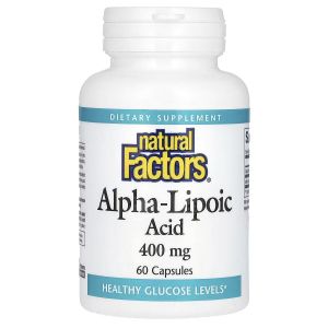 Альфа-ліпоєва кислота, 400 мг, Alpha-Lipoic Acid, Natural Factors, 60 капсул Альфа-ліпоєва кислота, 400 мг, Alpha-Lipoic Acid, Natural Factors, 60 капсул