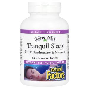 Здоровий сон, Stress-Relax, Tranquil Sleep, Natural Factors, 60 жувальних таблеток Здоровий сон, Stress-Relax, Tranquil Sleep, Natural Factors, 60 жувальних таблеток