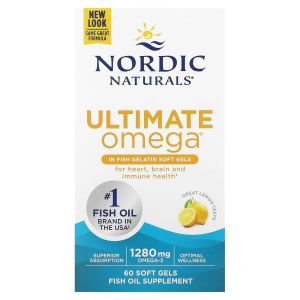 Риб'ячий Жир, Смак Лимона, Nordic Naturals, Ultimate Omega, 1000 мг, 60 м'яких капсул Риб'ячий Жир, Смак Лимона, Nordic Naturals, Ultimate Omega, 1000 мг, 60 м'яких капсул