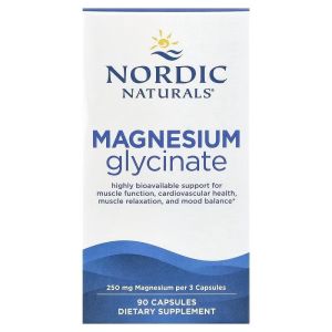 Магній гліцинат, 250 мг на порцію, Magnesium Glycinate, Nordic Naturals, 90 капсул Магній гліцинат, 250 мг на порцію, Magnesium Glycinate, Nordic Naturals, 90 капсул