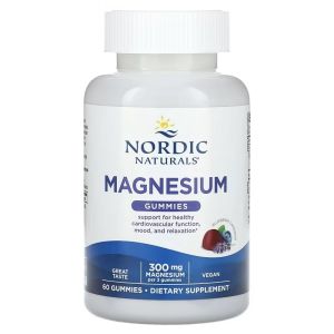 Магній, 300 мг на порцію, смак чорниці та лаванди, Magnesium, Nordic Naturals, 60 жувальних цукерок Магній, 300 мг на порцію, смак чорниці та лаванди, Magnesium, Nordic Naturals, 60 жувальних цукерок