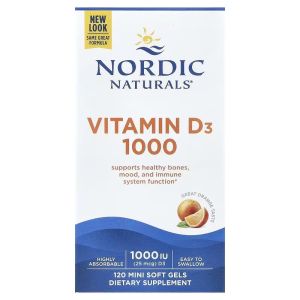 Витамин D3, 25 мкг (1000 МЕ), вкус апельсина, Vitamin D3, Nordic Naturals, 120 мини капсул Витамин D3, 25 мкг (1000 МЕ), вкус апельсина, Vitamin D3, Nordic Naturals, 120 мини капсул