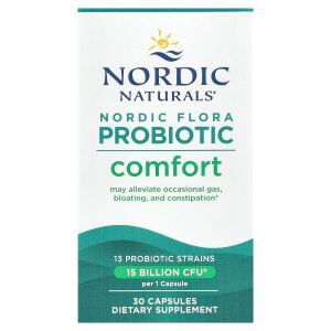Пробиотики, 15 млрд КОЕ, Nordic Flora Probiotic, Comfort, Nordic Naturals, 30 капсул
