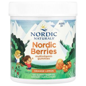 Мультивитамины для детей, вкус апельсин и лимон, Nordic Berries, Multivitamin Gummies, Ages 3+, Nordic Naturals, 120 жевательных конфет Мультивитамины для детей, вкус апельсин и лимон, Nordic Berries, Multivitamin Gummies, Ages 3+, Nordic Naturals, 120 жевательных конфет
