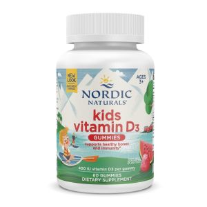 Витамин D3 для детей, вкус арбуза, 400 МЕ, Kids Vitamin D3 Gummies, Nordic Naturals, 60 жевательных таблеток Витамин D3 для детей, вкус арбуза, 400 МЕ, Kids Vitamin D3 Gummies, Nordic Naturals, 60 жевательных таблеток