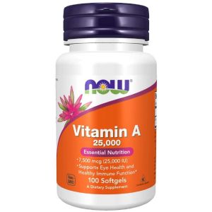 Вітамін А, Vitamin A, Now Foods, 25,000 МО, 100 желатинових капсул Вітамін А, Vitamin A, Now Foods, 25,000 МО, 100 желатинових капсул