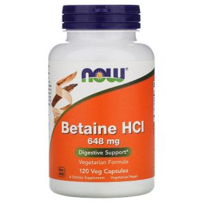Бетаїн HCI 648 мг, Now Foods, 120 вегетаріанських капсул Бетаїн HCI 648 мг, Now Foods, 120 вегетаріанських капсул
