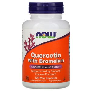 Кверцетин з Бромелайном, Quercetin with Bromelain, Now Foods, 120 вегетаріанських капсул Кверцетин з Бромелайном, Quercetin with Bromelain, Now Foods, 120 вегетаріанських капсул