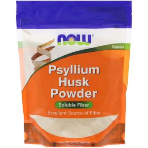 Подорожник, порошок из шелухи семян, Psyllium Husk Powder, Now Foods, 680 г (1,5 фунта)