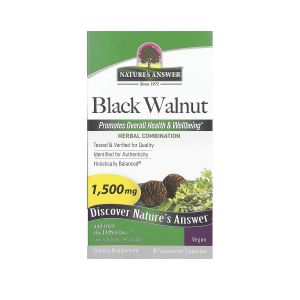 Черный орех, 1500 мг, Black Walnut, Nature's Answer, 90 вегетарианских капсул