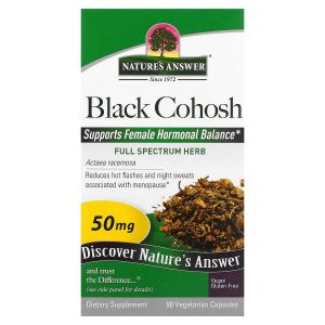 Клопогон, 50 мг, Black Cohosh, Full Spectrum Herb, Nature's Answer, 90 вегетарианских капсул