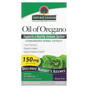 Масло орегано, 150 мг, Oil of Oregano, Nature's Answer, 90 гелевых капсул