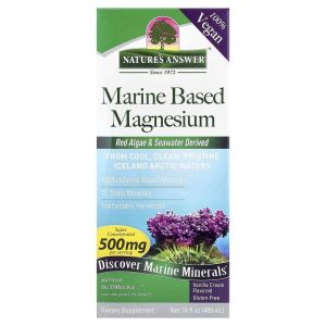 Магний на морской основе, 500 мг, вкус ванили, Marine Based Magnesium, Nature's Answer, 480 мл