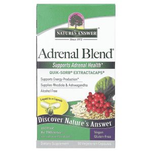 Здоровье надпочечников, Adrenal Blend, Nature's Answer, 90 вегетарианских капсул Здоровье надпочечников, Adrenal Blend, Nature's Answer, 90 вегетарианских капсул