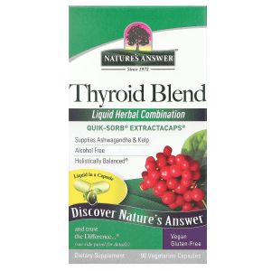 Смесь для щитовидной железы, Thyroid Blend, Nature's Answer, 90 вегетарианских капсул Смесь для щитовидной железы, Thyroid Blend, Nature's Answer, 90 вегетарианских капсул