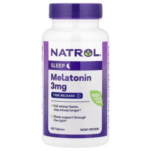 Мелатонин, Медленное высвобождение, Melatonin, Time Release, Natrol, 3 мг, 100 таблеток