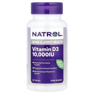 Витамин D3, Максимальная Сила Действия, 10 000 МЕ, Natrol, 60 таблеток Витамин D3, Максимальная Сила Действия, 10 000 МЕ, Natrol, 60 таблеток