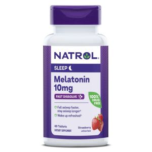 Мелатонин быстрорастворимый, 10 мг, вкус клубники, Melatonin, Fast Dissolve, Natrol, 60 таблеток Мелатонин быстрорастворимый, 10 мг, вкус клубники, Melatonin, Fast Dissolve, Natrol, 60 таблеток
