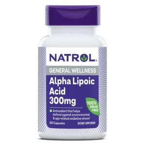 Альфа-липоевая кислота, 300 мг, Alpha-Lipoic Acid, Natrol, 50 капсул