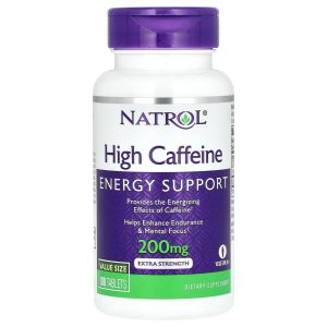 Кофеин высокоэффективный, 200 мг, High Caffeine, Natrol, 100 таблеток Кофеин высокоэффективный, 200 мг, High Caffeine, Natrol, 100 таблеток