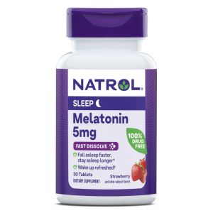 Мелатонин быстрорастворимый, 5 мг, вкус клубники, Melatonin, Fast Dissolve, Natrol, 30 таблеток Мелатонин быстрорастворимый, 5 мг, вкус клубники, Melatonin, Fast Dissolve, Natrol, 30 таблеток