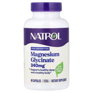 Магний глицинат высокой абсорбции, 240 мг, Magnesium Glycinate, Natrol, 60 капсул Магний глицинат высокой абсорбции, 240 мг, Magnesium Glycinate, Natrol, 60 капсул