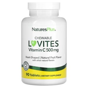 Вітамін C, Vitamin C Lovites, 500 мг, Natures Plus, 90 жувальних таблеток Вітамін C, Vitamin C Lovites, 500 мг, Natures Plus, 90 жувальних таблеток