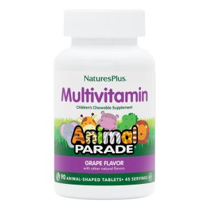 Мультивітаміни для Дітей, Смак Винограду, Animal Parade, Natures Plus, 90 жувальних таблеток Мультивітаміни для Дітей, Смак Винограду, Animal Parade, Natures Plus, 90 жувальних таблеток