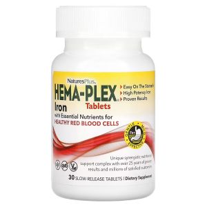Железо с питательными веществами, Hema-Plex, Iron with Essential Nutrients, Natures Plus, 30 таблеток Железо с питательными веществами, Hema-Plex, Iron with Essential Nutrients, Natures Plus, 30 таблеток