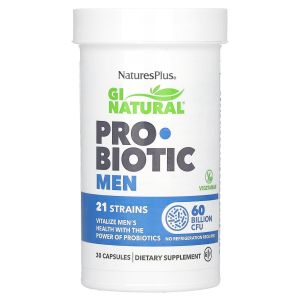 Пробіотик для чоловіків, 60 млрд КУО, GI Natural, Probiotic Men, Natures Plus, 30 капсул Пробіотик для чоловіків, 60 млрд КУО, GI Natural, Probiotic Men, Natures Plus, 30 капсул